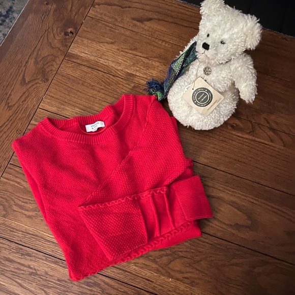 NWOT $65 Crown and Ivy | Peplum | Preppy Sweater in Red - Picture 8 of 9